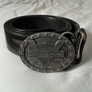 Vintage Harley Davidson leather belt sz L